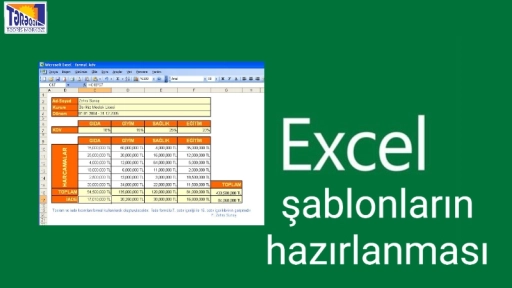 Excel şablonlarının hazırlanması