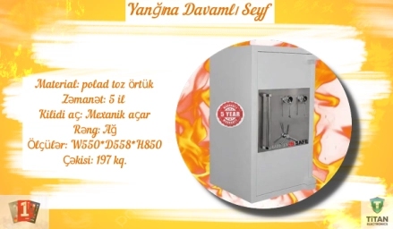 Seyf kassa 'Fireproof Safe SM-850'