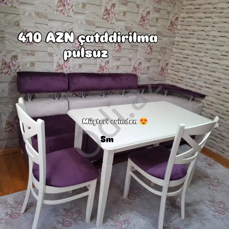 Divan ve stol stul desti kuxna üçün