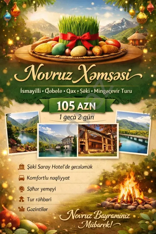 İsmayıllı Qəbələ Qax Şəki 2günlük turu