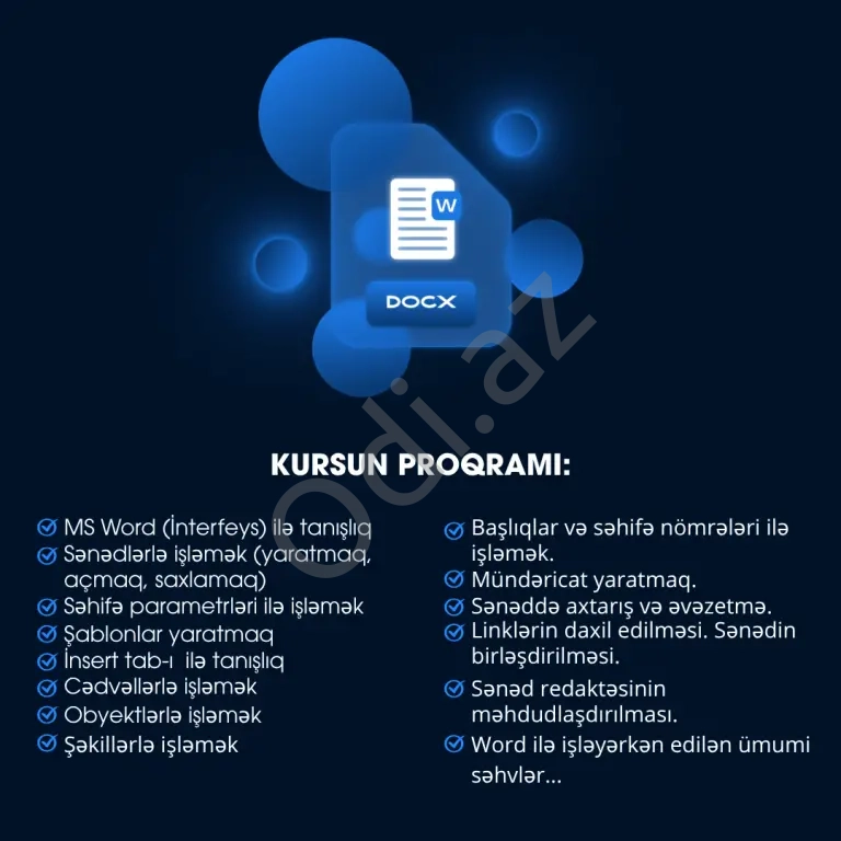 Biznes üçün Word kursları