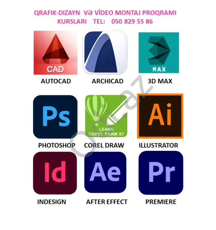 Video Montaj Qrafik Dizayn proqramları bir kursda