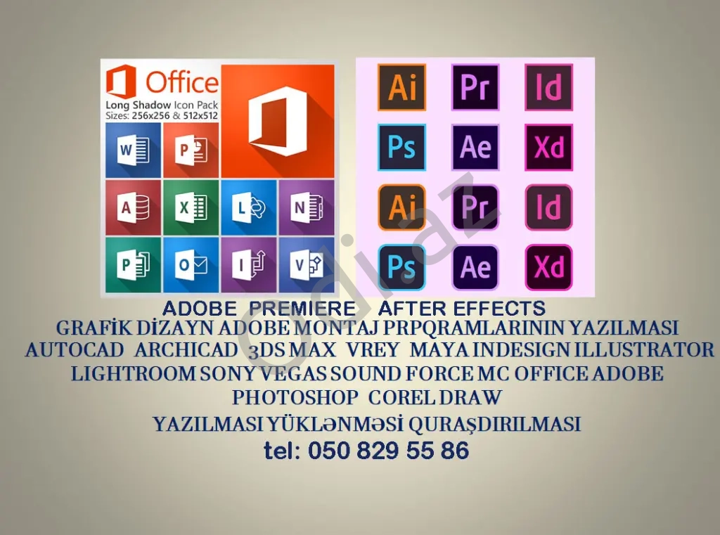 Dizayn montaj qrafik ve Adobe proqramlarinin yuklenmesi