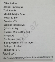 Kombi Immergas Major Eolo 32 kw