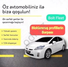 Bolt fleet qeydiyyati