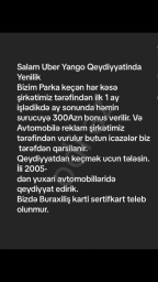 Uber Yango Qeydiyyat