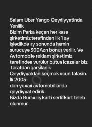 Uber Yango qeydiyyati