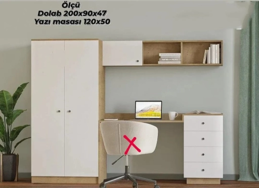 Yazı masası+2Qapili dolab