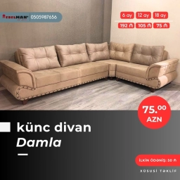 Modern və klassik Künc divanlar KREDİTLƏ