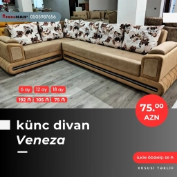 Modern və klassik Künc divanlar KREDİTLƏ