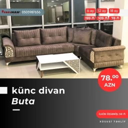 Modern və klassik Künc divanlar KREDİTLƏ