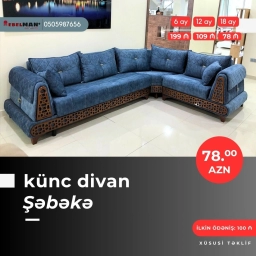 Modern və klassik Künc divanlar KREDİTLƏ