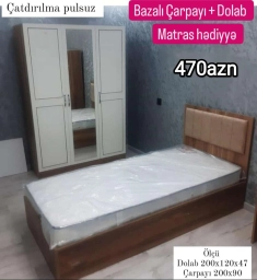 Bazalı çarpayı və dolab